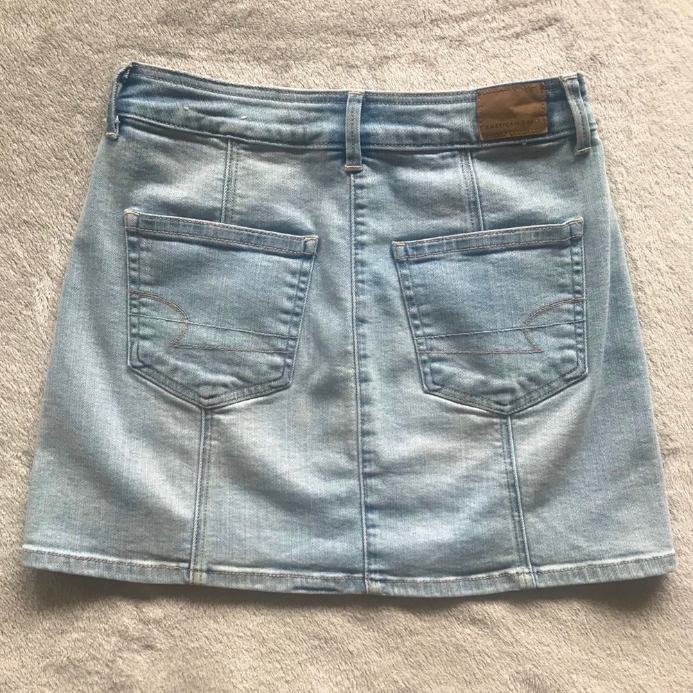 American Eagle Light Wash Denim A-line Skirt - Picture 4 of 8